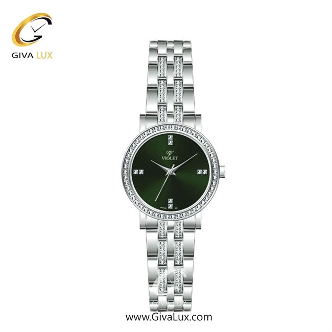 ساعت مچی اورجینال زنانه ویولت VIOLET نقره ای | نقره ای| سبز یشمی تیره| کد رفرنس 0583